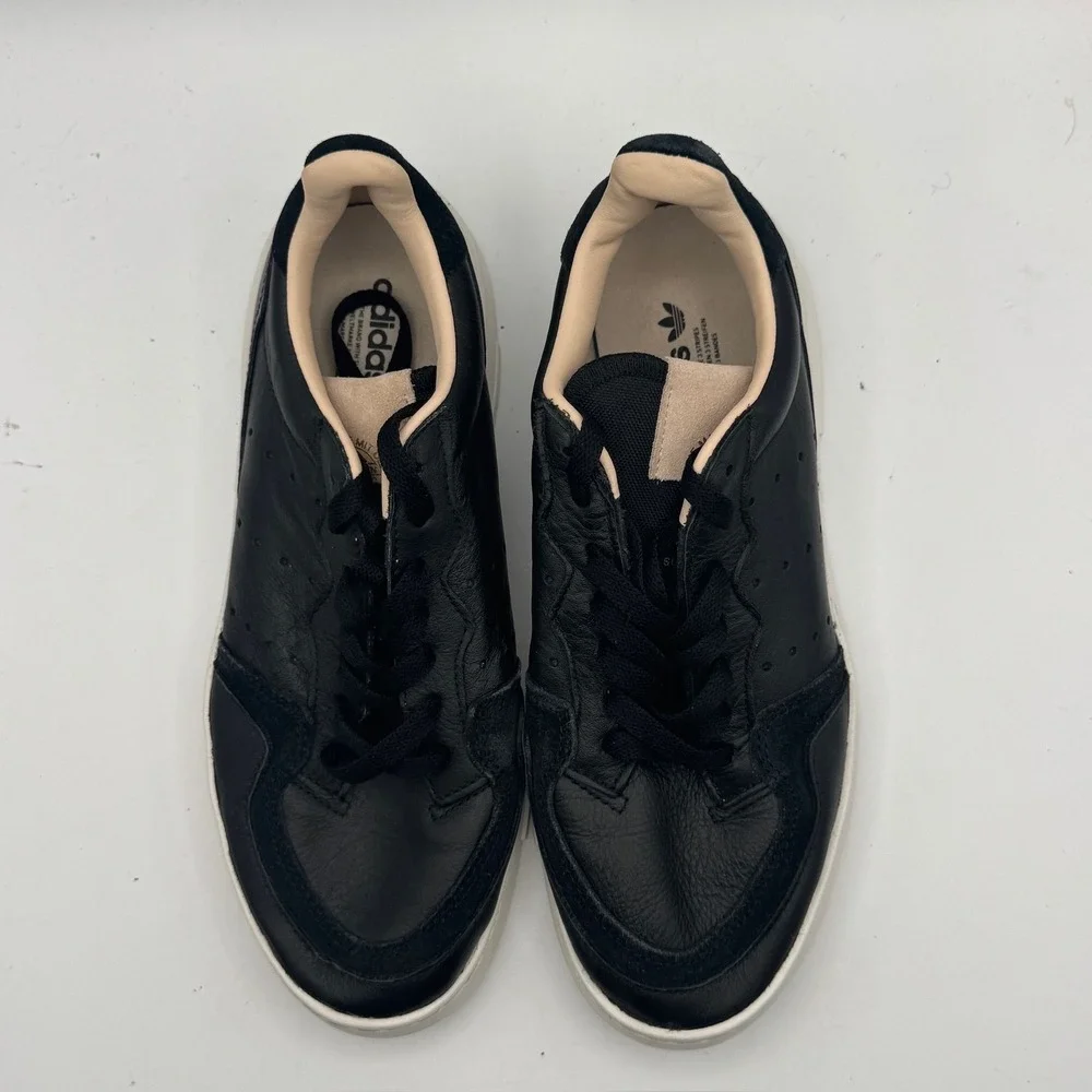 Adidas Supercourt‎ Shoes Mens Size 6 Black White Leather Low Top Sneakers Casual